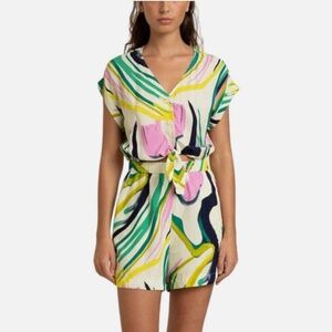 FRNCH Paris Colorful Menorca Tie Front Playsuit Romper S